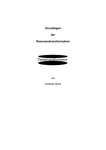 Grundlagen der Resonanztransformation - Elektro