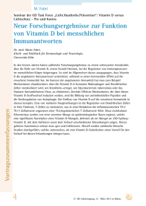 Neue Forschungsergebnisse zur Funktion von Vitamin D bei
