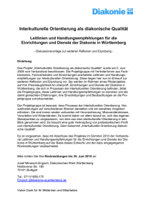 Leitlinien der Diakonie Württemberg