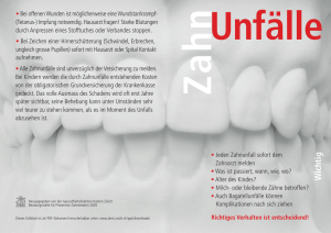 Faltblatt zu Zahnunfällen