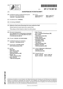 Optischer Kopf sowie Düsenkopf mit einem optischen Kopf