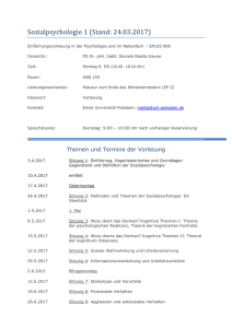 Vorlesung Sozialpsychologie 1 (Stand 24032017