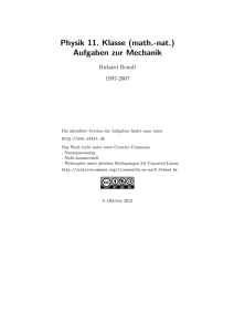 Physik 11. Klasse (math.-nat.) Aufgaben zur Mechanik