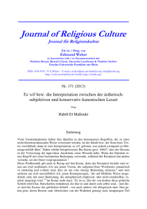 Journal of Religious Culture - Drucken - Goethe