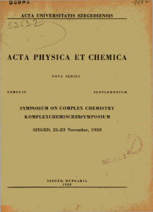 acta physica et chemica - Szegedi Tudományegyetem