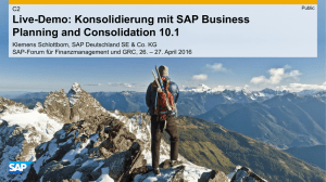 Live-Demo: Konsolidierung mit SAP Business Planning