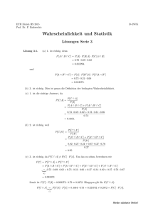 Wahrscheinlichkeit und Statistik - D-MATH