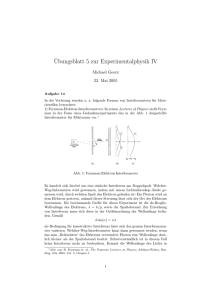 Ubungsblatt 5 zur Experimentalphysik IV
