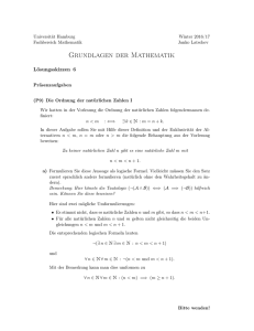 Lösungsskizzen zu Blatt 6 - Fachbereich Mathematik