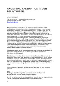 Clara Föhn: `Angst und Faszination in der Balintarbeit`