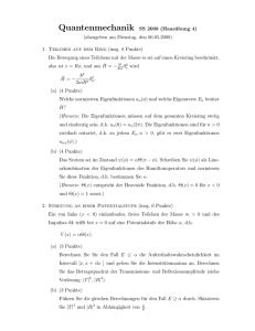 Quantenmechanik SS 2008 (Hausübung 4) (abzugeben am