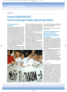 Frauen-Fußball-WM 2011: Auch Erwartungen müssen gemanagt