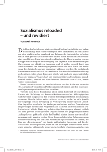 Axel Honneth: Sozialismus reloaded