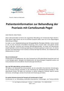 Patienteninformation zur Behandlung der Psoriasis mit