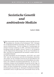 Sexistische Genetik und ambivalente Medizin
