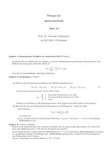 ¨Ubungen zur Quantenmechanik – Blatt 10 – Prof. Dr. Alexander