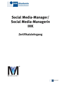 Social Media-Manager/ Social Media-Managerin IHK