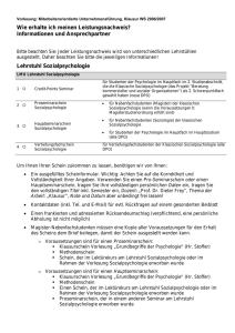 Informationen und Ansprechpartner Lehrstuhl Sozialpsychologie