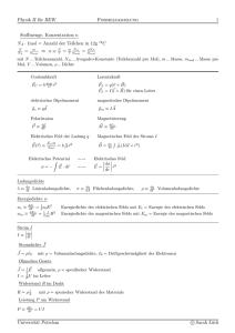 Physik II für BEW Formelsammlung 1 Stoffmenge