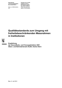 Qualitätsstandards zum Umgang mit freiheitsbeschränkenden