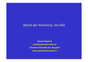 Stand der Normung bei ISO