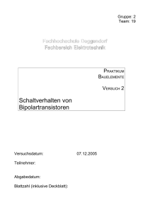 Schaltverhalten von Bipolartransistoren