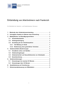 Entsendung von Arbeitnehmern nach Frankreich