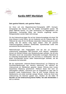 Kardio-MRT Merkblatt - Cardio Centrum Düsseldorf