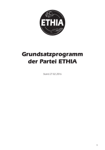 Grundsatzprogramm der Partei ETHIA