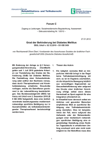 Grad der Behinderung bei Diabetes mellitus - Reha