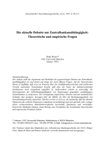 Die aktuelle Debatte um Zentralbankunabhängigkeit: Theoretische