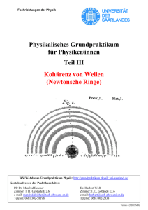 GP-Anleitung Kohärenz - Grundpraktikum Physik