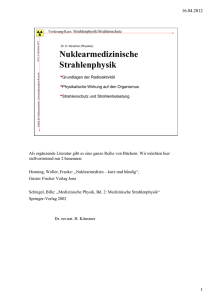 Nuklearmedizinische Strahlenphysik