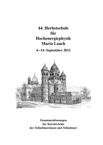 2012 - 49. Herbstschule für Hochenergiephysik 2017