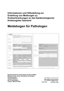 Meldebogen für Pathologen - Krebsregister Saarland