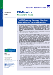 EU-Monitor Nr. 24: Post-FSAP-Agenda