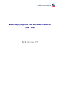 Forschungsprogramm des Paul-Ehrlich-Instituts 2016 - 2020