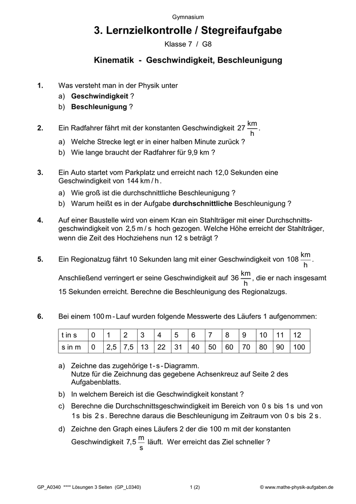 alle 3. Schulaufgaben Klasse 7 - mathe