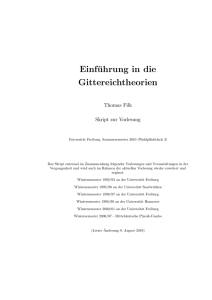 Einführung in die Gittereichtheorien