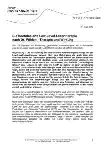 Die hochdosierte Low-Level-Lasertherapie nach Dr. Wilden