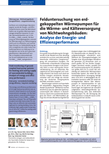 Felduntersuchung von erd gekoppelten Wärmepumpen für die