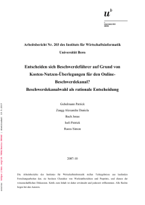 Entscheiden sich Beschwerdeführer auf Grund von Kosten