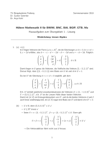 Höhere Mathematik II für BWIW, BNC, BAI, BGIP, GTB, Ma