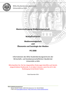 Masterstudiengang Medienwissenschaft - WiSo