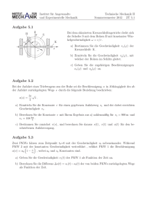 Blatt 5: Kinematik, Punktbewegung - Institut für Nichtlineare Mechanik