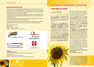 Sachsen-Senioren-Journal, 1. Ausgabe Oktober 2014