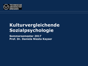 Sozialpsychologie I: Intraindividuelle Prozesse Sommersemester