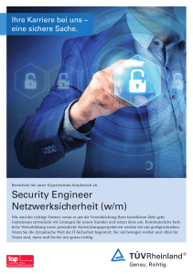 Security Engineer Netzwerksicherheit (w/m)