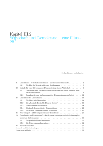 Kapitel III.2 Wirtschaft und Demokratie – eine Illlusi