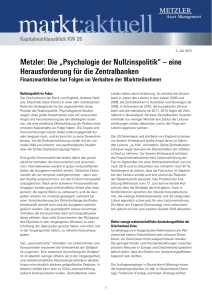 Metzler: Die „Psychologie der Nullzinspolitik“ – eine - Metzler